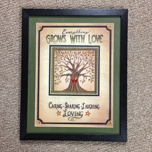 Wall Art - Everything Grows With Love Framed Wall Art Wall Art - Everything Grows With Love Framed Wall Art